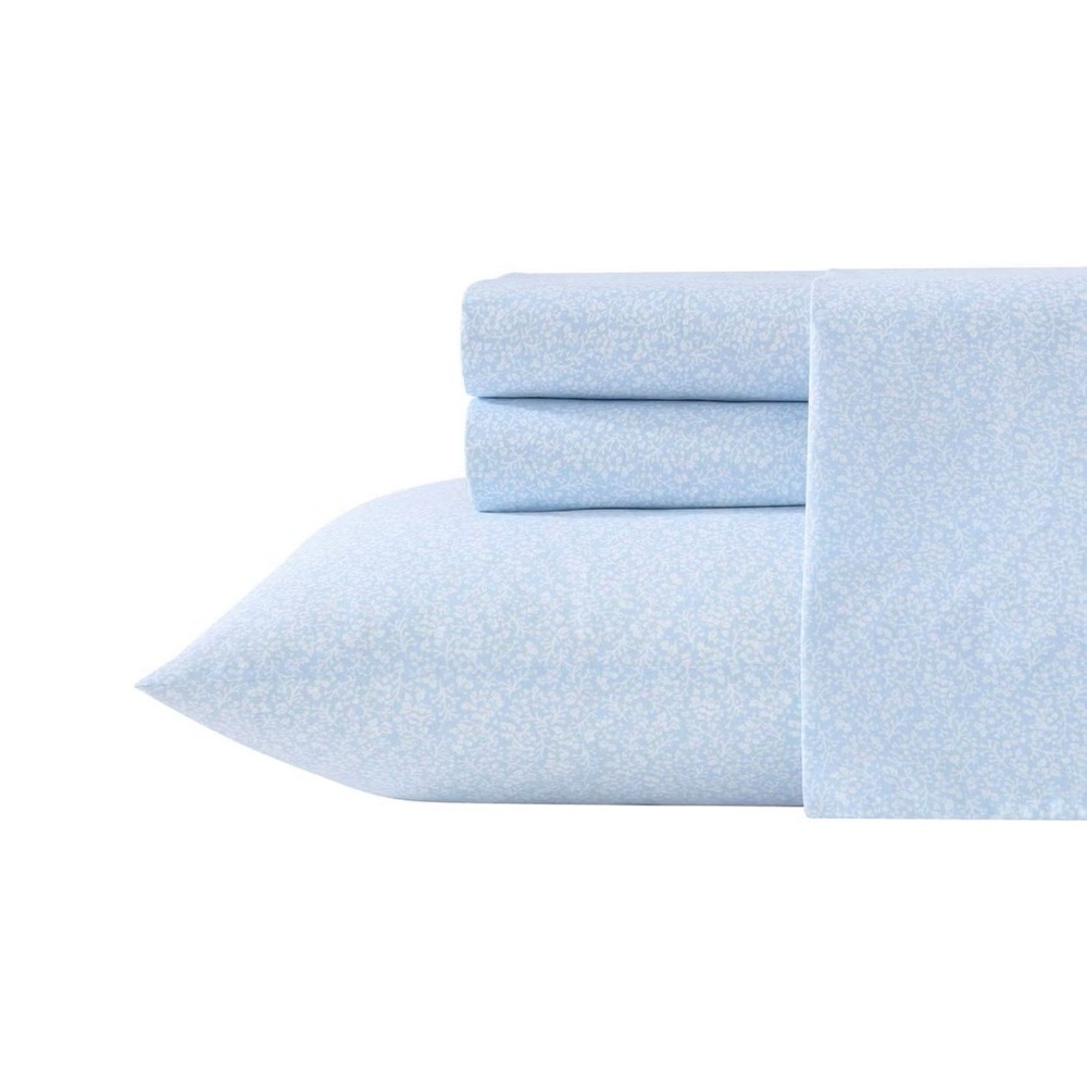 Laura Ashley Maeve Floral Full Sheet Set Blue